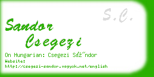 sandor csegezi business card